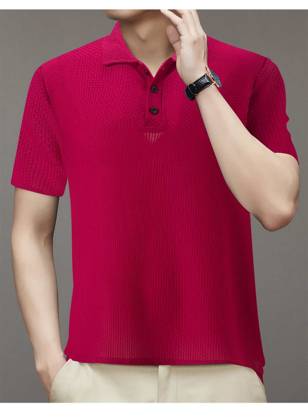 Herren Struktur Polo Shirt Echoarchiv