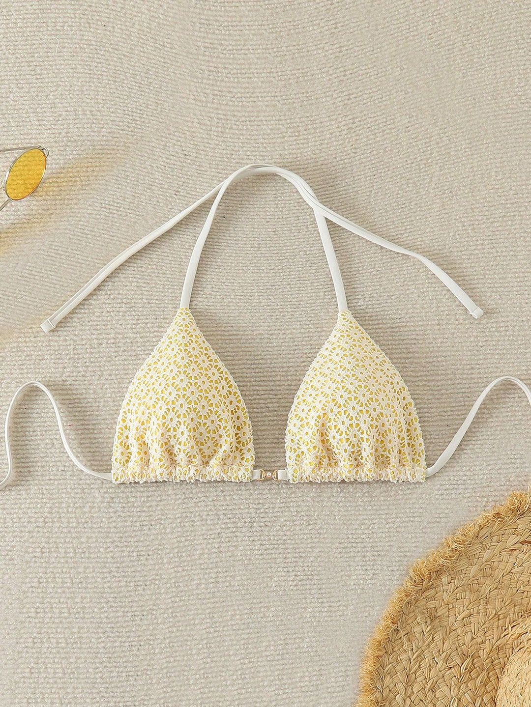 Damen Bikinihose mit seitlichen Bindebändern und floralem Muster Echo Archiv