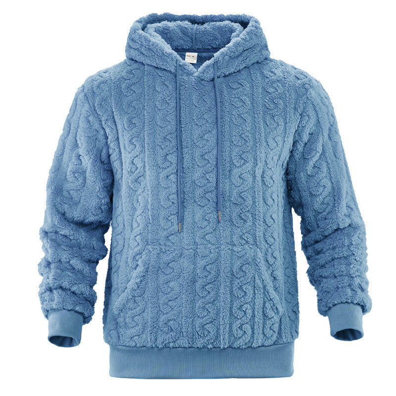 Unisex Kuscheliger Teddy-Hoodie mit Zopfstrick-Optik und Kängurutasche Echo Archiv