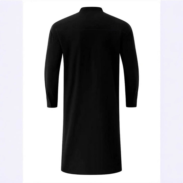 Herren Kurta mit steigendem Kragen und dekorativen Holzknöpfen Echoarchiv