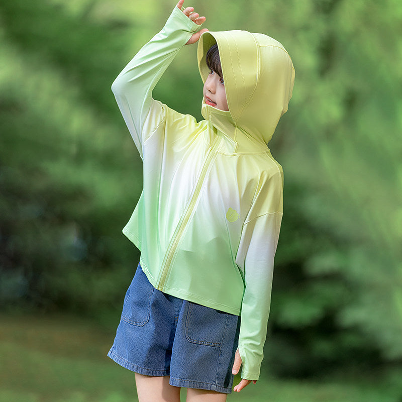 Damen nan leichte Kinder-Sonnenschutzjacke mit Kapuze Echo Archiv