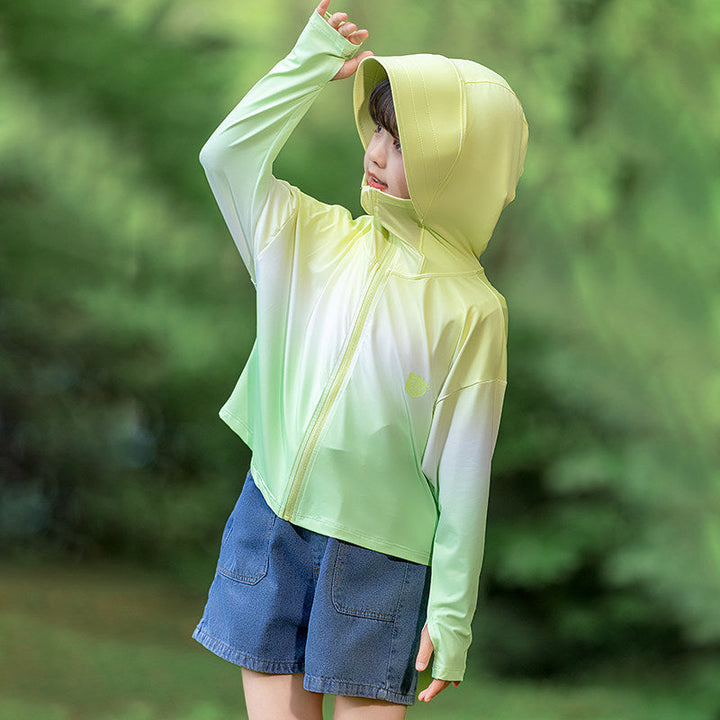 Damen nan leichte Kinder-Sonnenschutzjacke mit Kapuze Echo Archiv