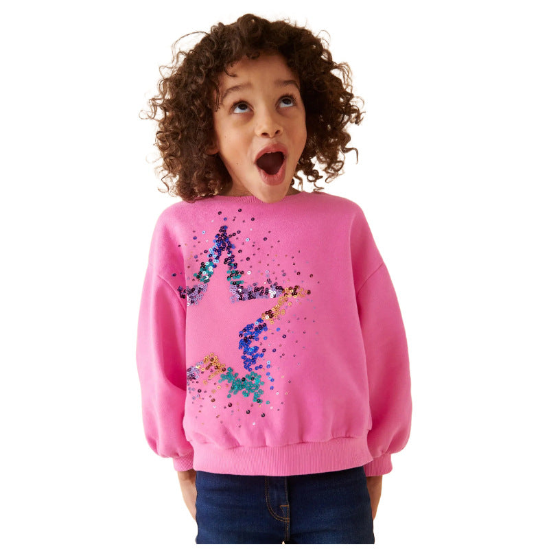 Mädchen Sweatshirt mit glitzerndem Sternenmotiv Echo Archiv