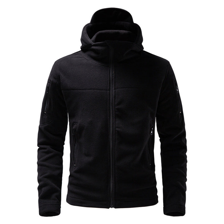 Herren Fleecejacke mit Kapuze und funktionalen Taschen Echoarchiv