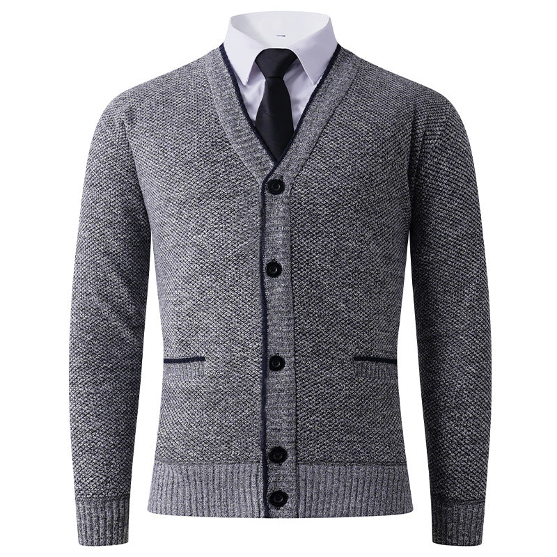 Herren Strickjacke mit V-Ausschnitt und klassischem Design Echoarchiv
