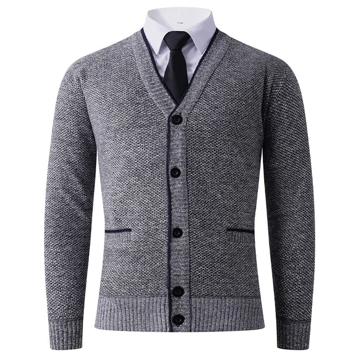 Herren Strickjacke mit V-Ausschnitt und klassischem Design Echoarchiv