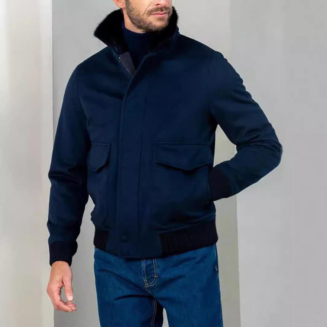 Herren modische Bomberjacke mit warmem Kragen Echoarchiv