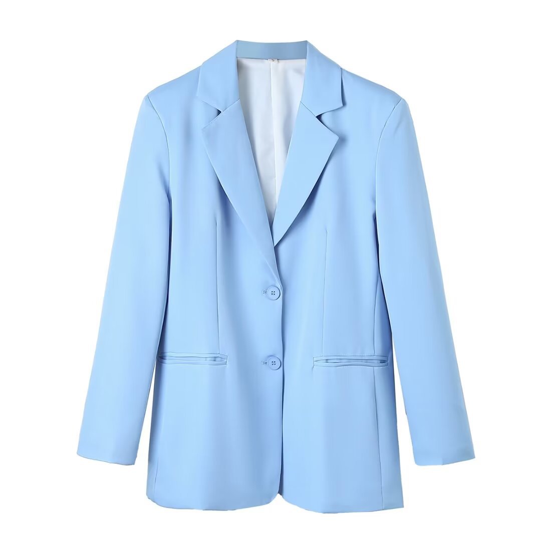 Damen nan taillierter Oversize-Blazer mit Reverskragen, Knopfverschluss und paspelierten Leistentaschen Echo Archiv