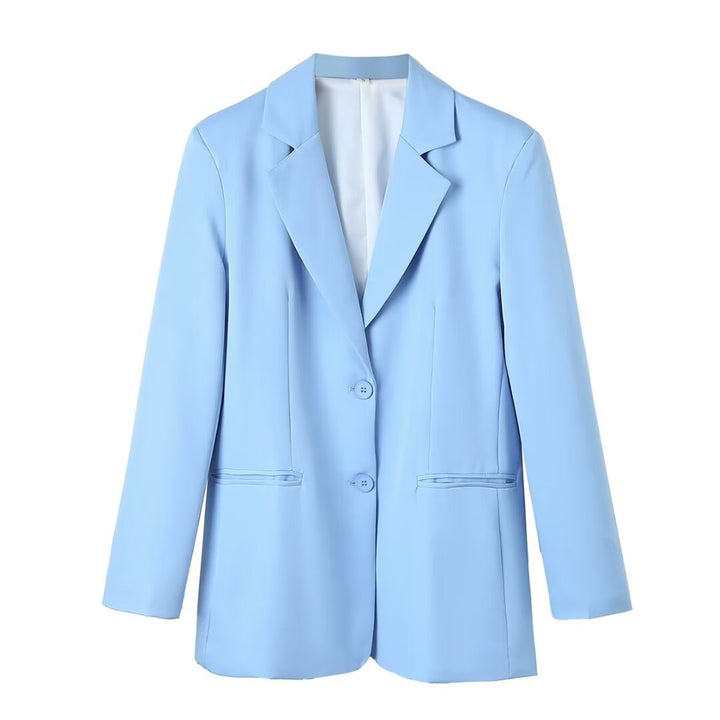 Damen nan taillierter Oversize-Blazer mit Reverskragen, Knopfverschluss und paspelierten Leistentaschen Echo Archiv