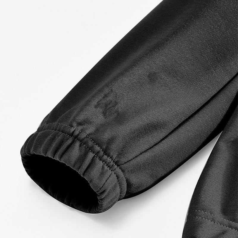 Herren modisches Sweatshirt mit Kragen und Lederdetails Echoarchiv