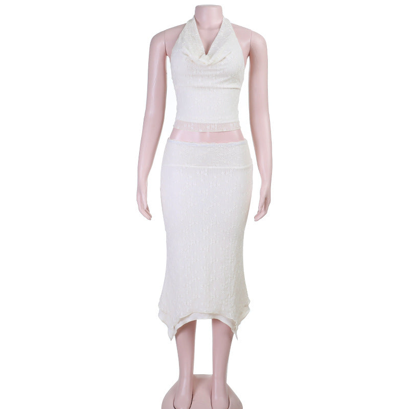 Damen elegantes Zweiteiler-Set mit schickem Top und figurbetontem Bleistiftrock Echo Archiv