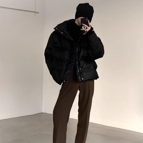 Unisex gefütterte Oversized-Jacke mit hohem Kragen Echoarchiv