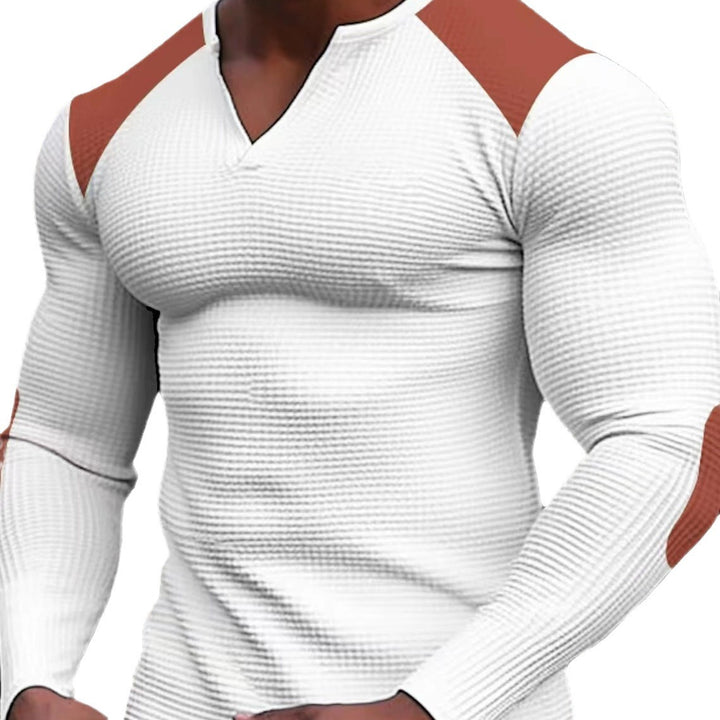 Herren Langarmshirt mit strukturiertem Stoff und Kontrastdetails Echoarchiv