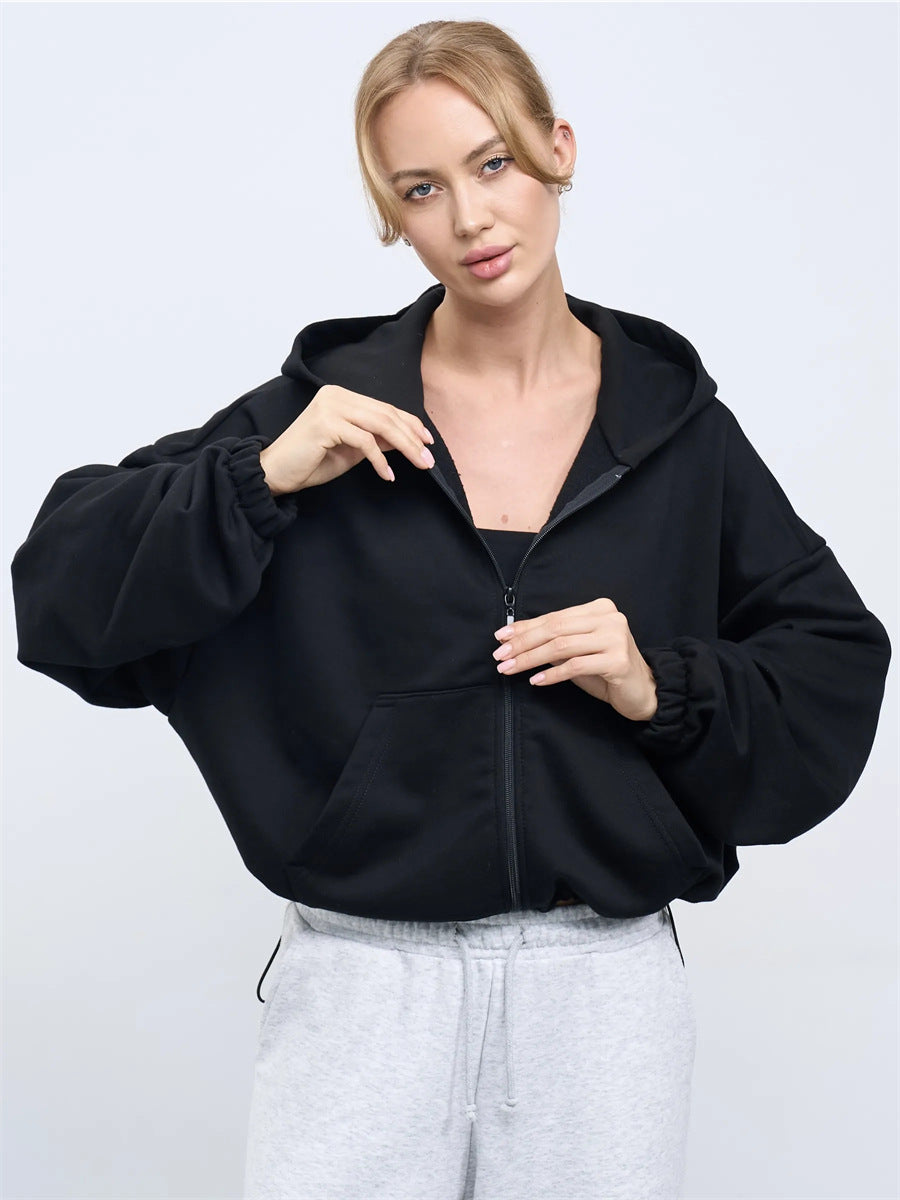 Damen Modischer cropped Zip-Hoodie Echo Archiv