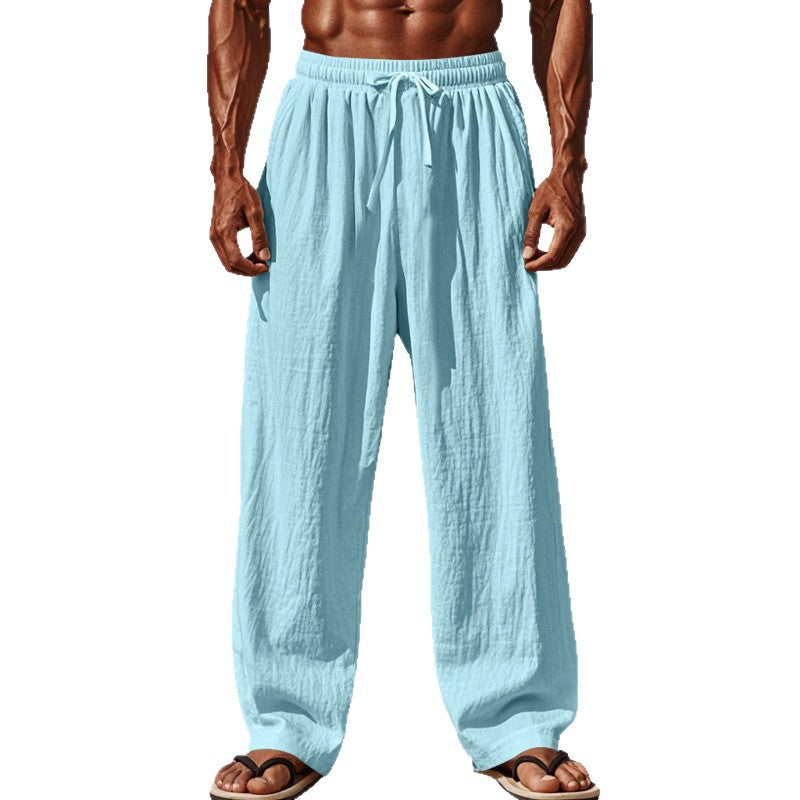 Herren lockere Strandhose mit elastischem Bund und seitlichen Taschen Echoarchiv