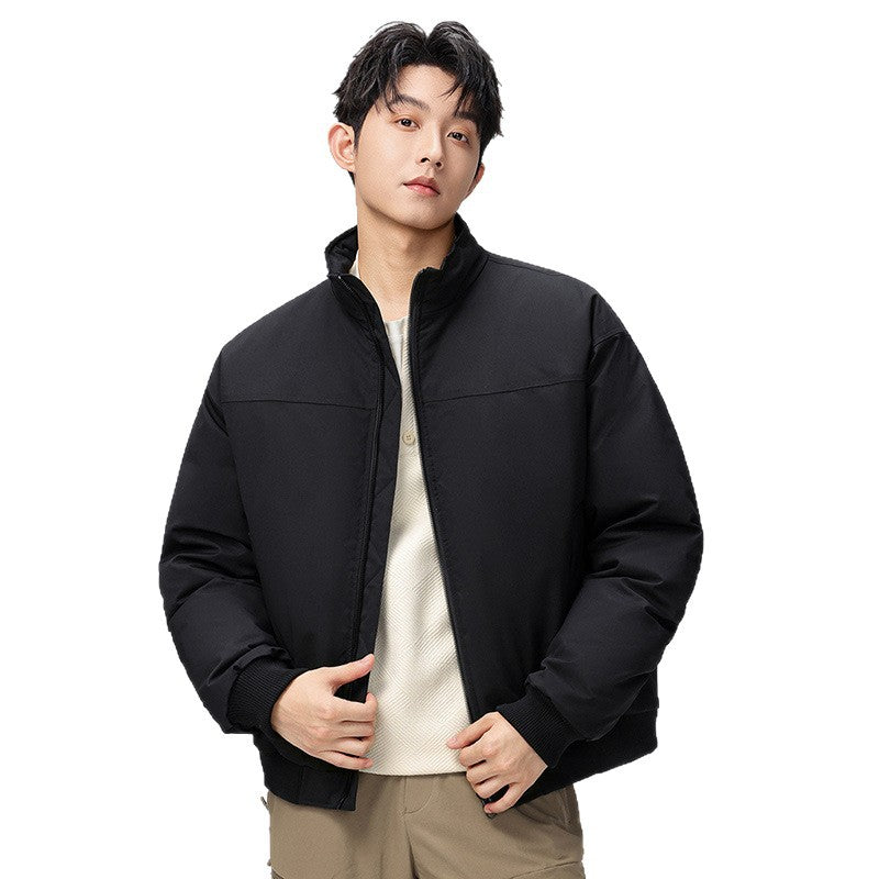 Herren stylische Bomberjacke mit hohem Kragen und seitlichen Taschen Echoarchiv