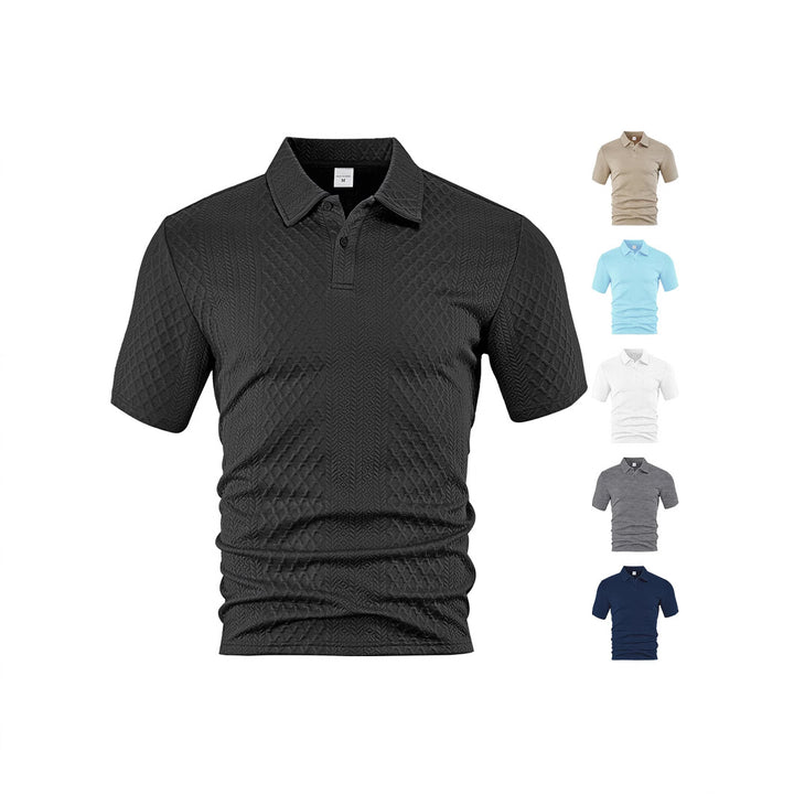 Herren kurzärmeliges Polohemd mit strukturiertem Design Echoarchiv