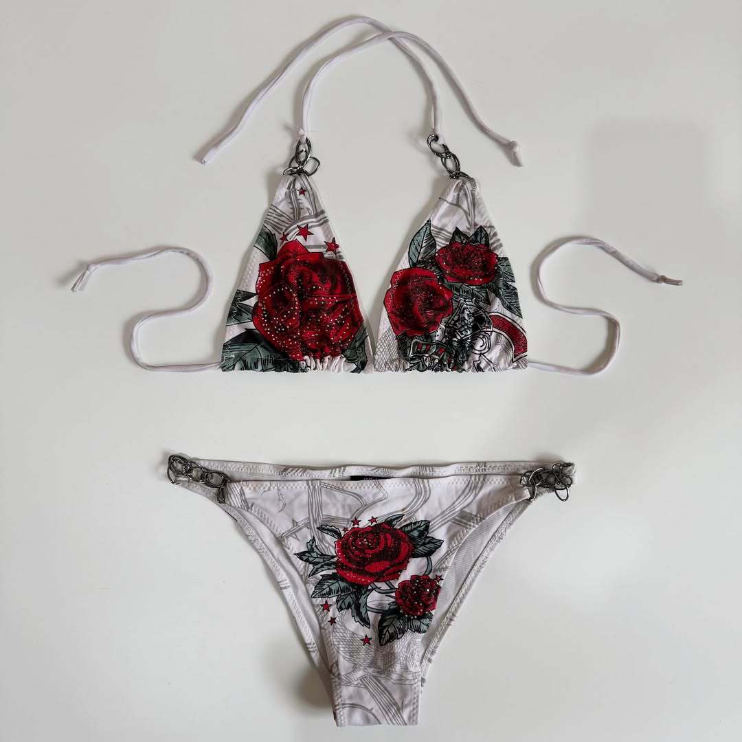 Damen Bikini-Set mit floralen Akzenten und Dekoration Echo Archiv