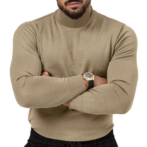 Herren hochabschließend gestrickter Pullover mit feiner Textur Echoarchiv