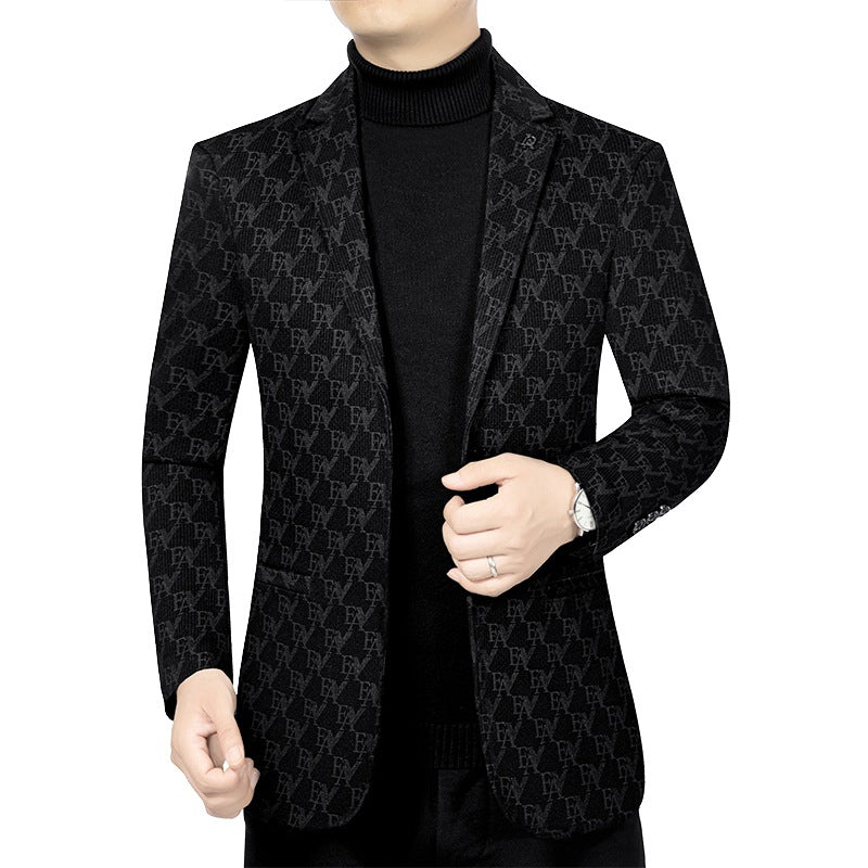 Herren Modernes Einreihiges City-Blazer mit aufgesetzten Taschen und leichter Halbfütterung – Tianoro