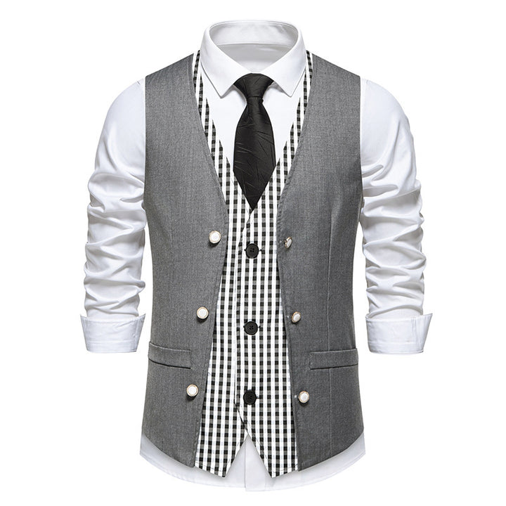 Herren elegante Weste mit kariertem Innenfutter Echoarchiv