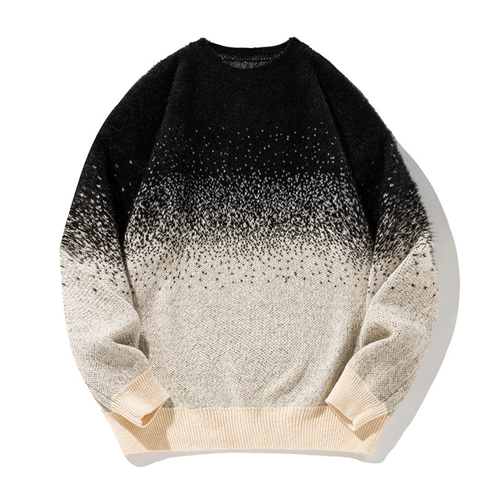 Unisex Weicher Oversize-Strickpullover mit Dip‑Dye‑Verlauf, Bouclé‑Struktur und geripptem Saum Echo Archiv