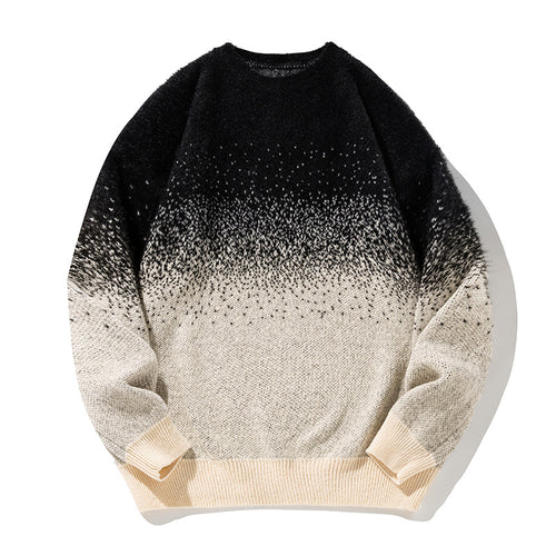 Unisex Weicher Oversize-Strickpullover mit Dip‑Dye‑Verlauf, Bouclé‑Struktur und geripptem Saum Echo Archiv