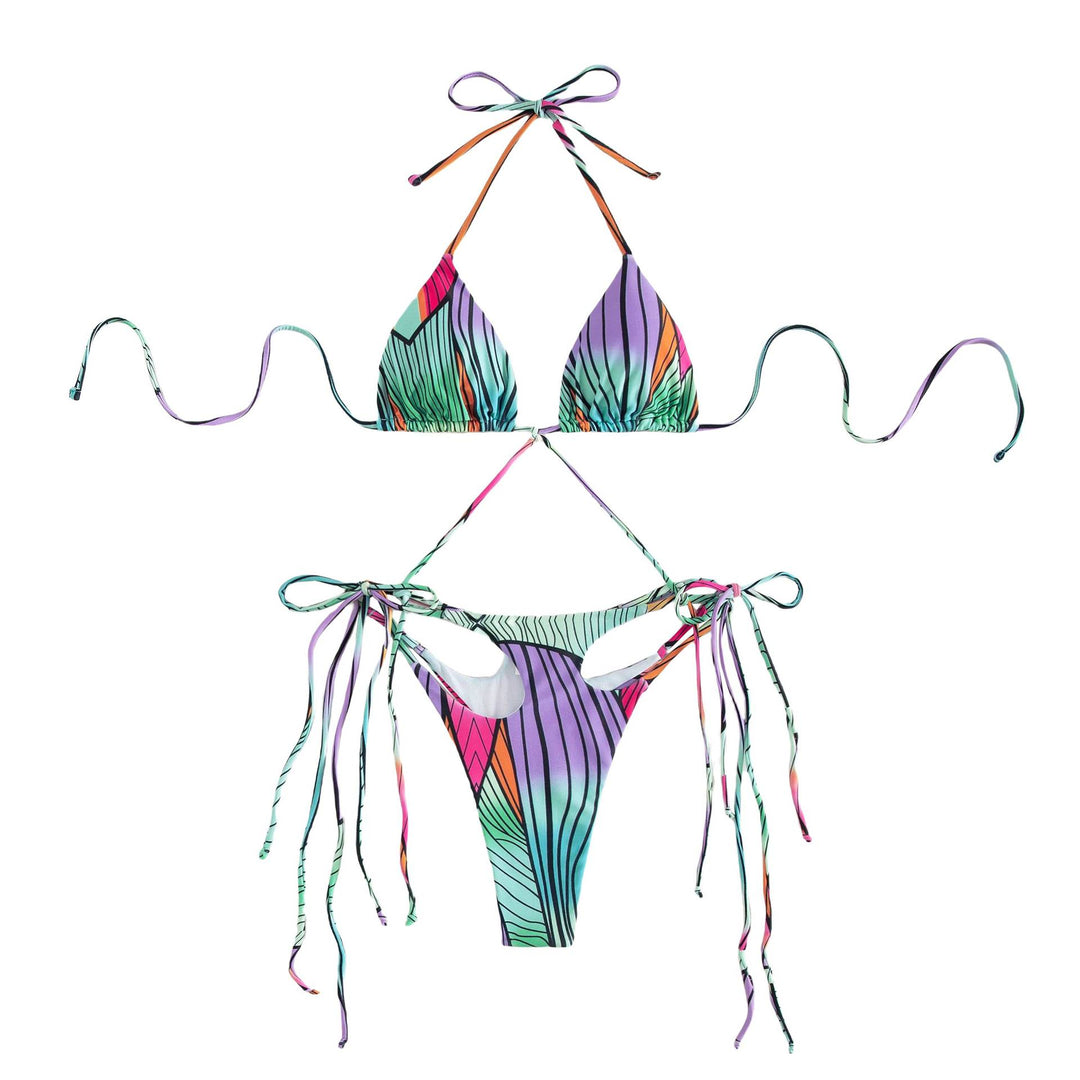 Damen Triangel-Bikini mit stylischen Bindebändern und einzigartigem Farbverlauf Echo Archiv
