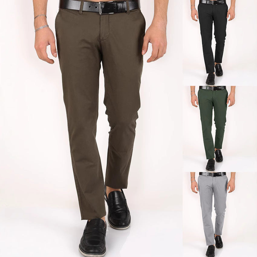 Herren Slim-Fit Freizeithose aus leichtem Baumwollmix mit elastischem Bund und praktischen Taschen Echoarchiv