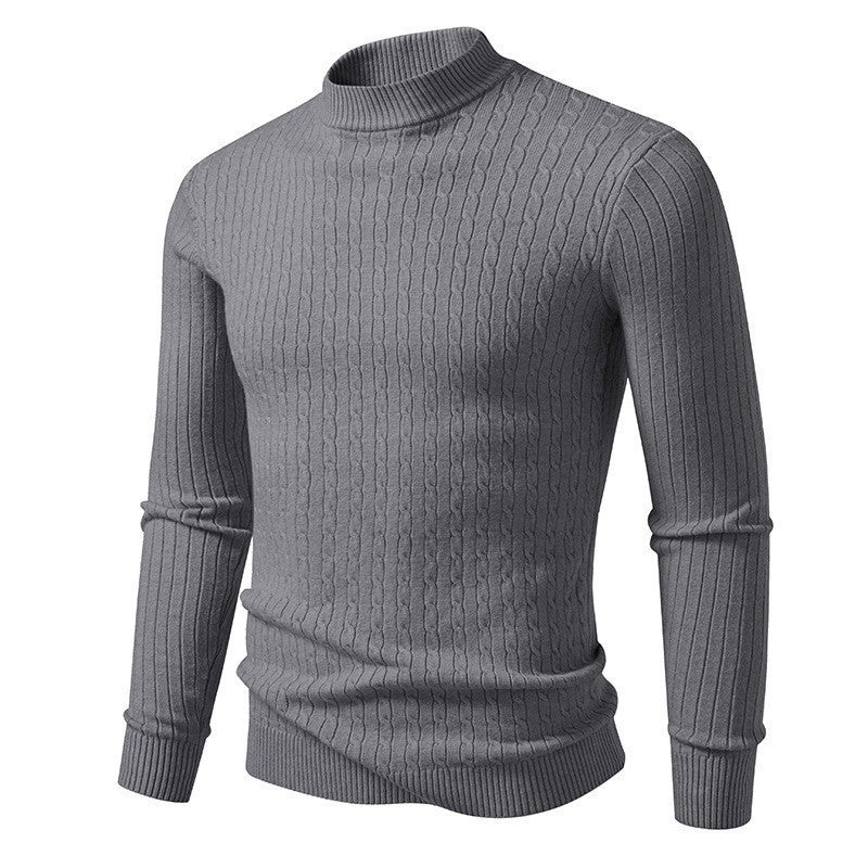 Herren Rollkragenpullover aus strukturiertem Strickmaterial Echoarchiv