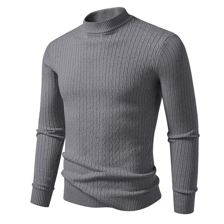 Herren Rollkragenpullover aus strukturiertem Strickmaterial Echoarchiv