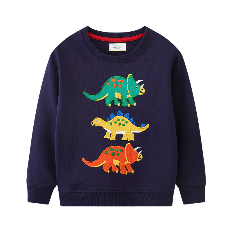 Jungen Sweatshirt mit buntem Dinosaurier-Applikationen Echo Archiv