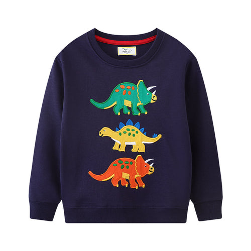 Jungen Sweatshirt mit buntem Dinosaurier-Applikationen Echo Archiv
