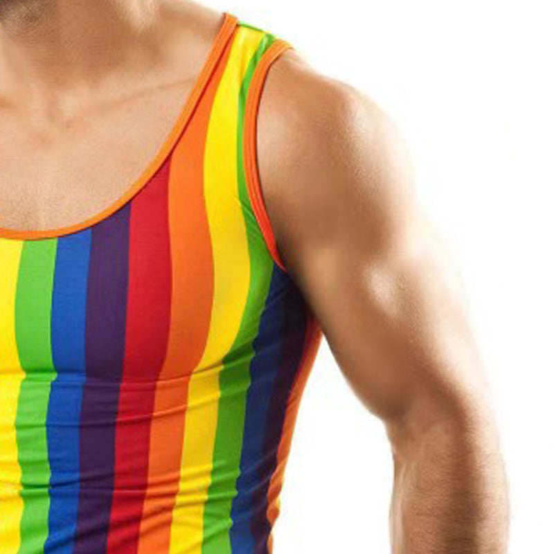 Herren nan figurbetontes Rundhals-Tanktop aus Stretchjersey mit körpernaher Passform Echo Archiv
