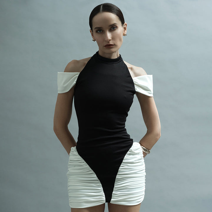 Damen Figurumspielendes Kleid mit durchgehendem Rüschendesign Echo Archiv