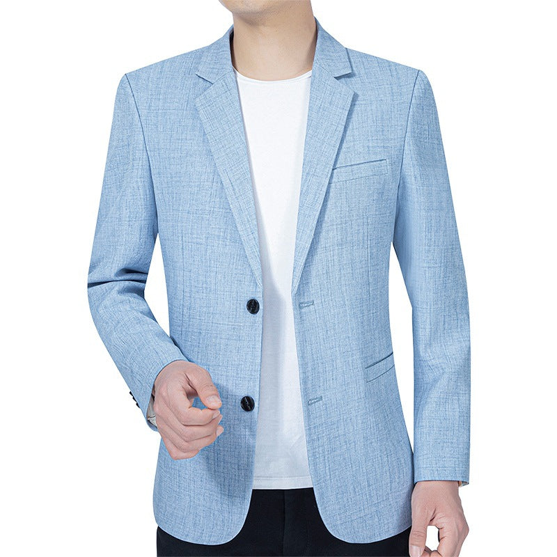 Herren Leichtes Slim-Fit Sakko aus Leinenmischgewebe mit Halbfütterung – Tianoro