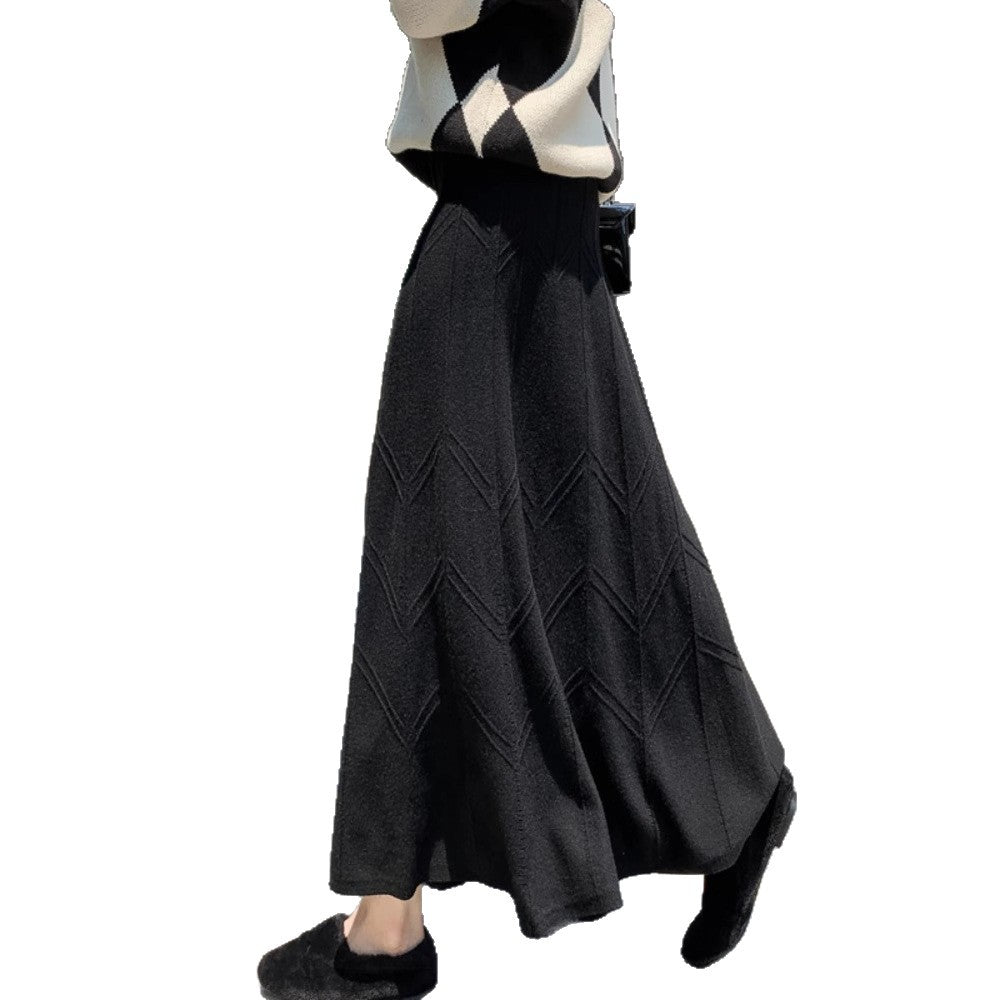 Damen Eleganter, schwingender Maxirock mit strukturiertem Design Echo Archiv