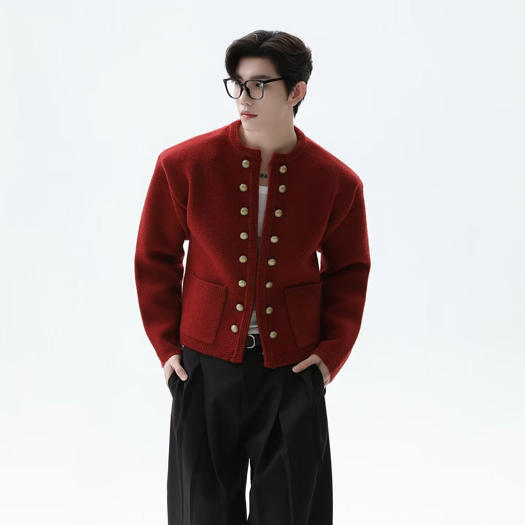 Herren Modische Strickjacke mit Knopfdetails Echoarchiv