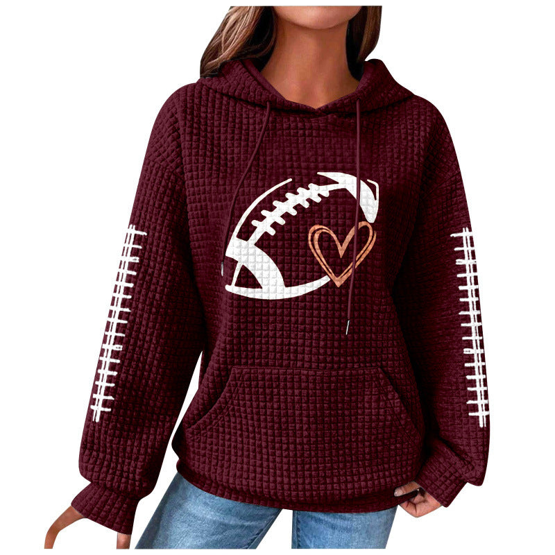 Damen Bequemer Kapuzenpullover mit Herzmotiv Echoarchiv