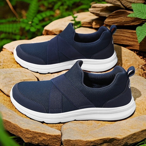 Damen nan elastischer Slip-On Komfort-Sneaker mit atmungsaktivem Strickoberteil, gekreuzten Stretchriemen und dämpfender EVA-Sohle Echo Archiv