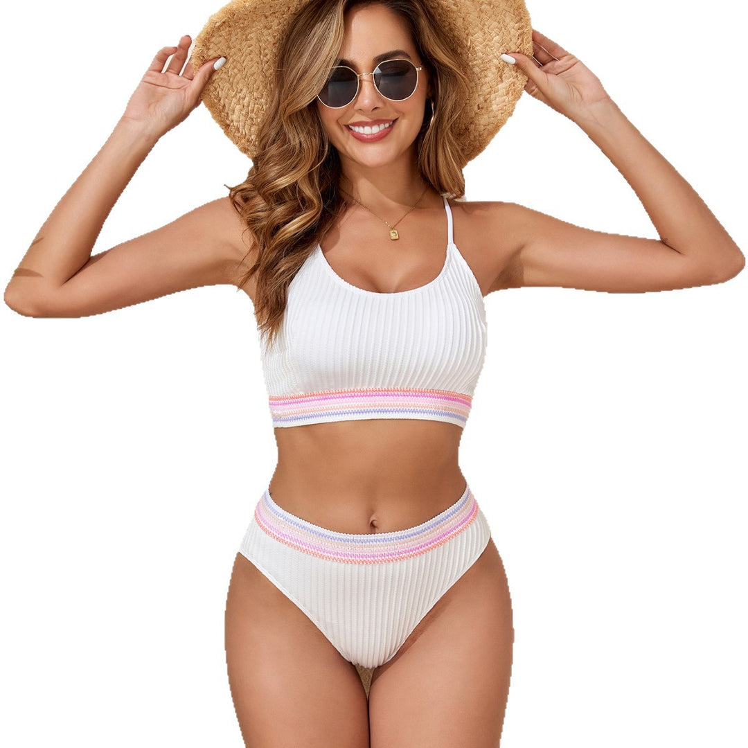 Damen Sportliches Ripp-Bikini-Set Echo Archiv