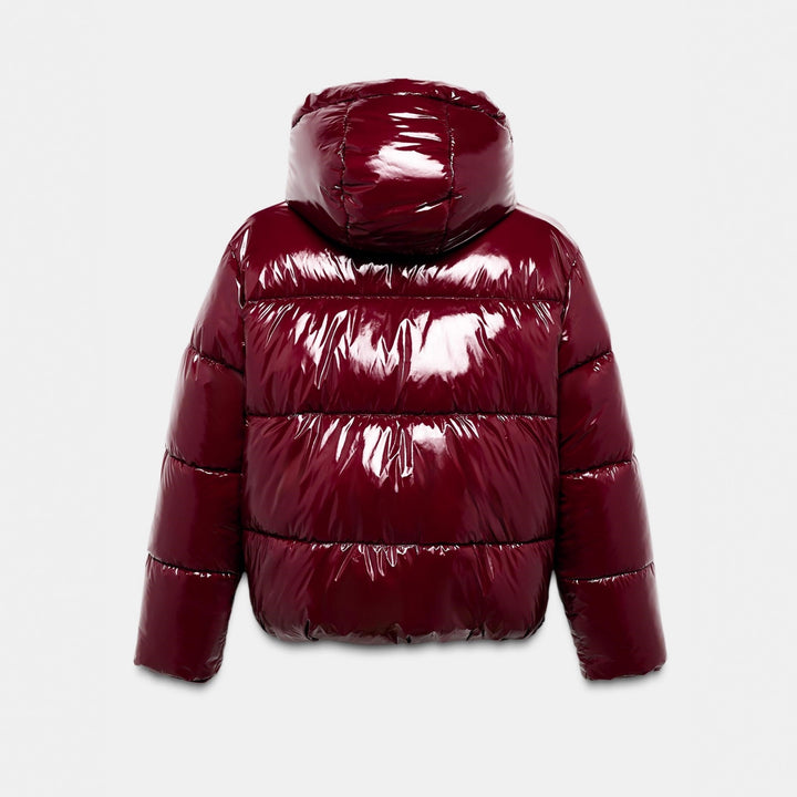 Damen Hochglanz Steppjacke mit hohem Kragen