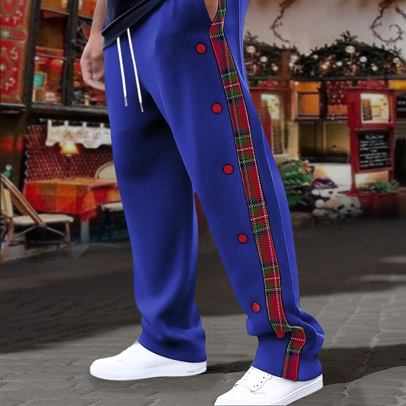 Herren gemütliche Freizeithose mit modischem Knopfdesign Echoarchiv