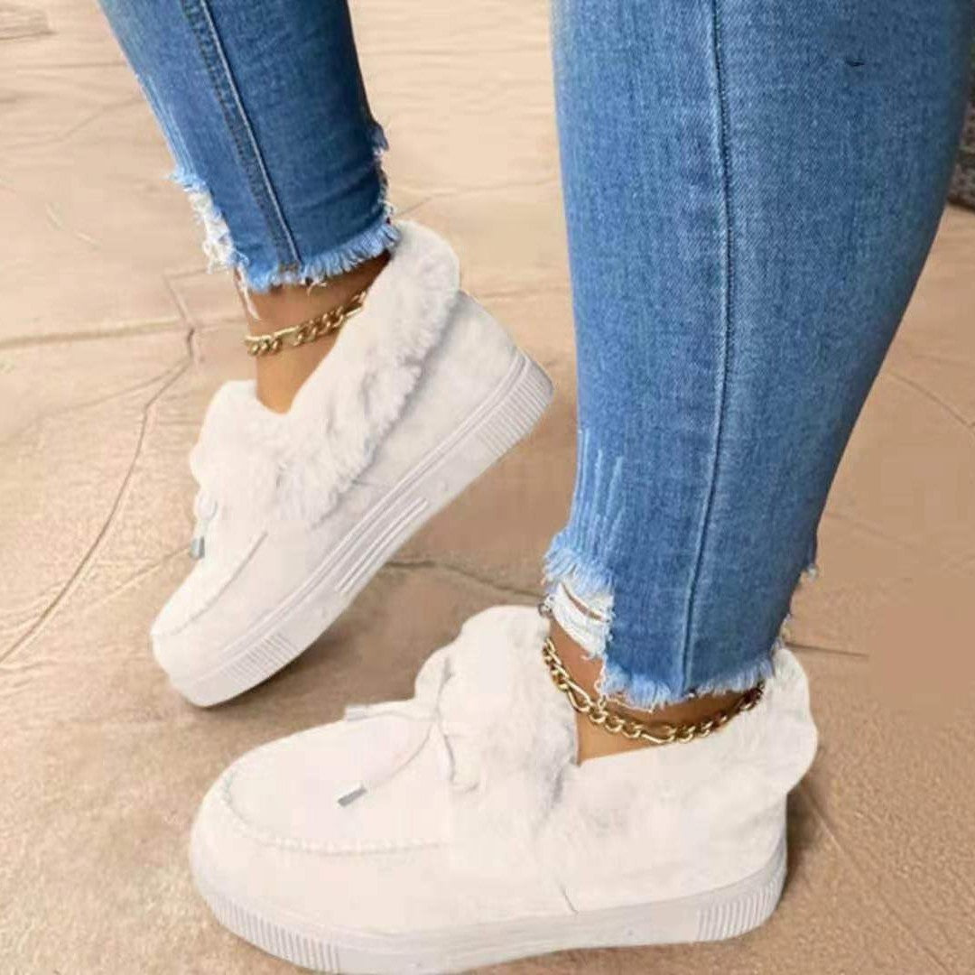 Damen Gefütterte Plateau‑Mokassin‑Sneaker mit Kunstfellkragen und dämpfender Plateausohle Echo Archiv