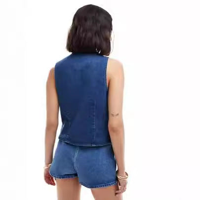 Damen Denim Bustier-Top mit verspieltem Schnürdetail Echo Archiv