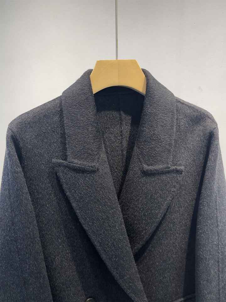 Damen Eleganter Wollmischung Peacoat Echoarchiv