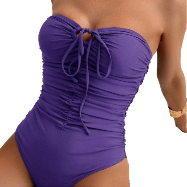 Damen Bandeau Badeanzug mit stylishen Raffungen Echo Archiv