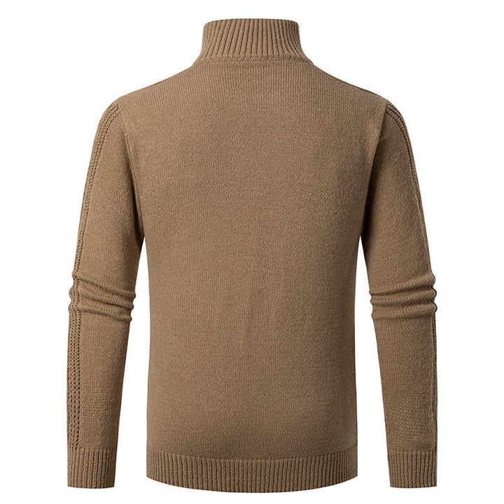 Herren Strickpullover mit hohem Kragen und Zopfmuster Echoarchiv