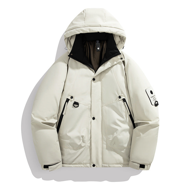 Herren Wattierte Outdoorjacke mit Kapuze, Multifunktionstaschen und winddichter Außenlage Echoarchiv