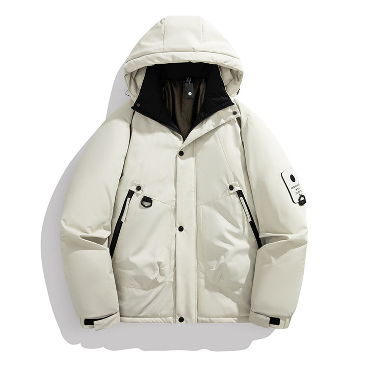 Herren Wattierte Outdoorjacke mit Kapuze, Multifunktionstaschen und winddichter Außenlage Echoarchiv
